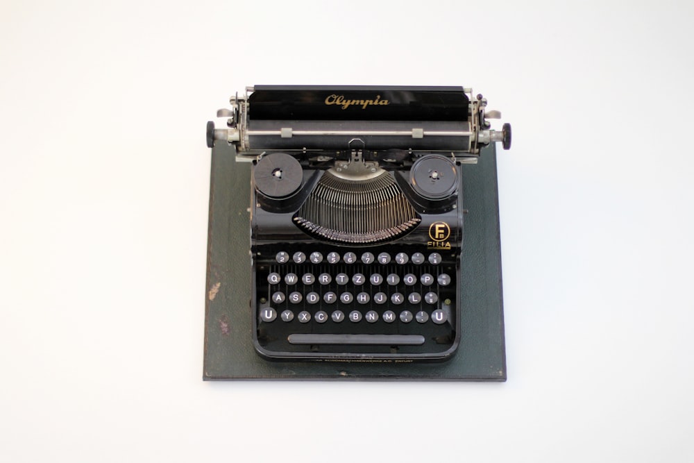 black and gray typewriter