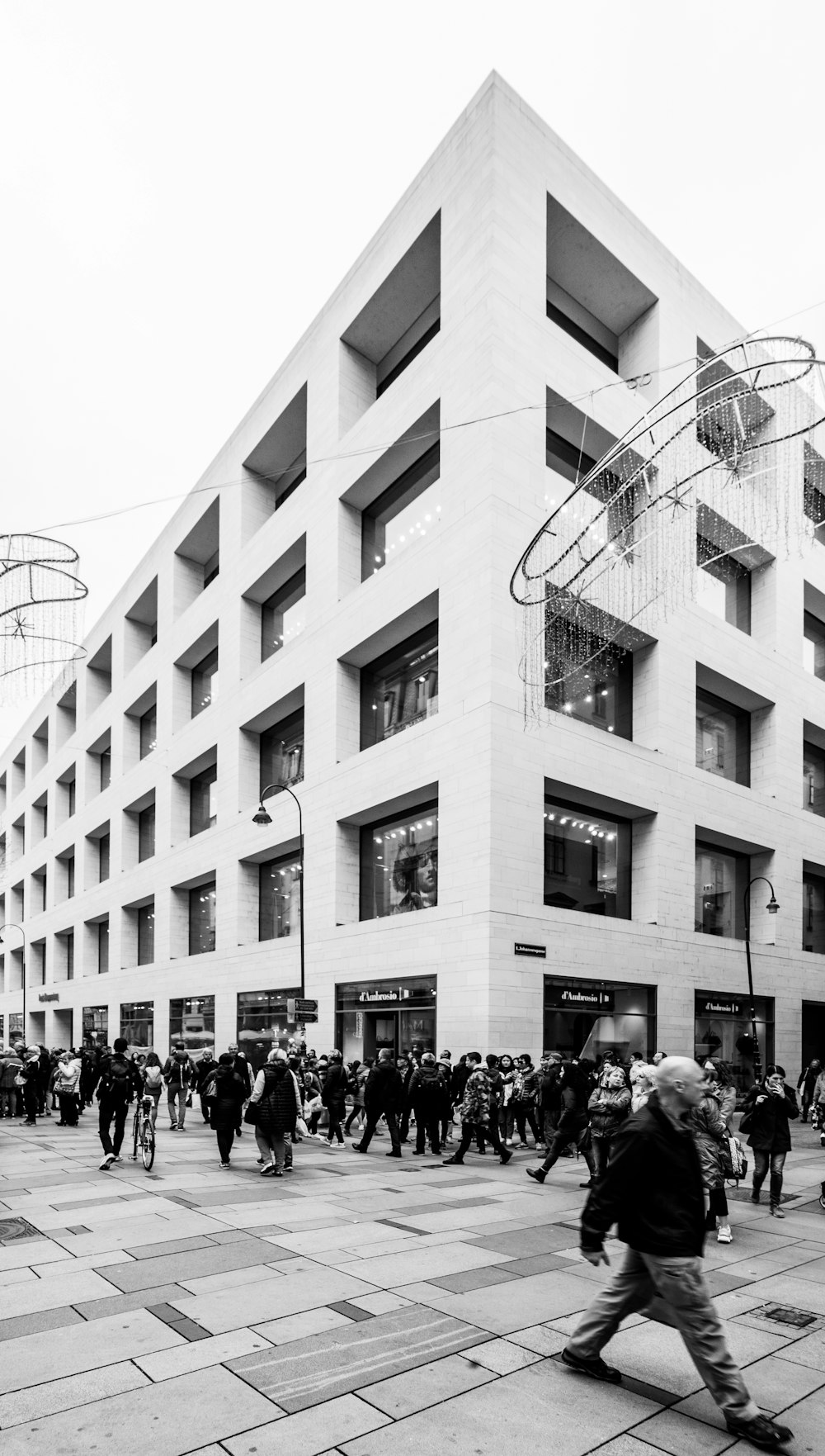 man walking near the building