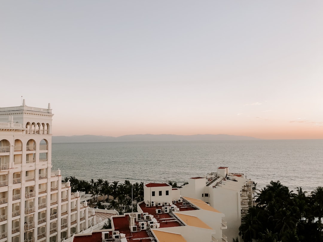 white buildings,