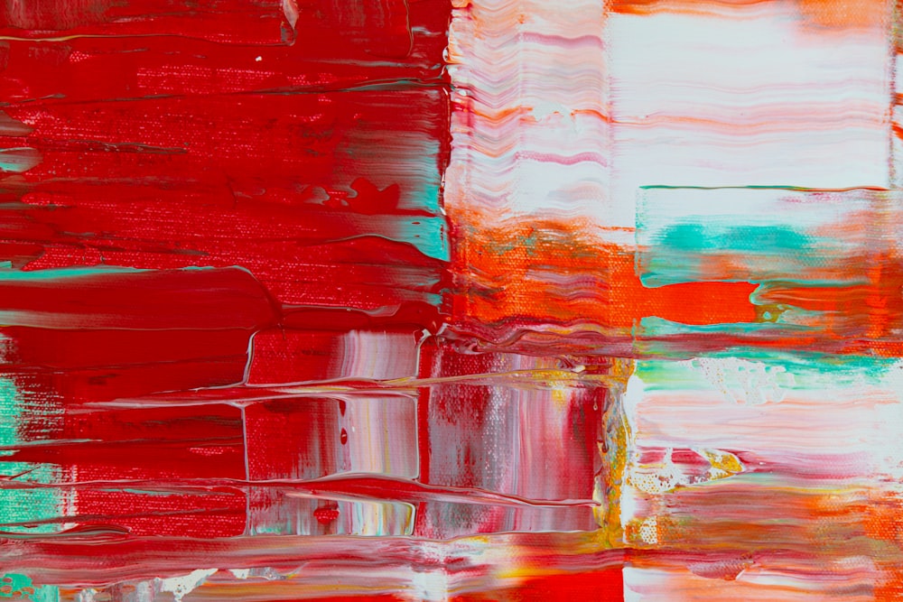 red and green abstract painting
