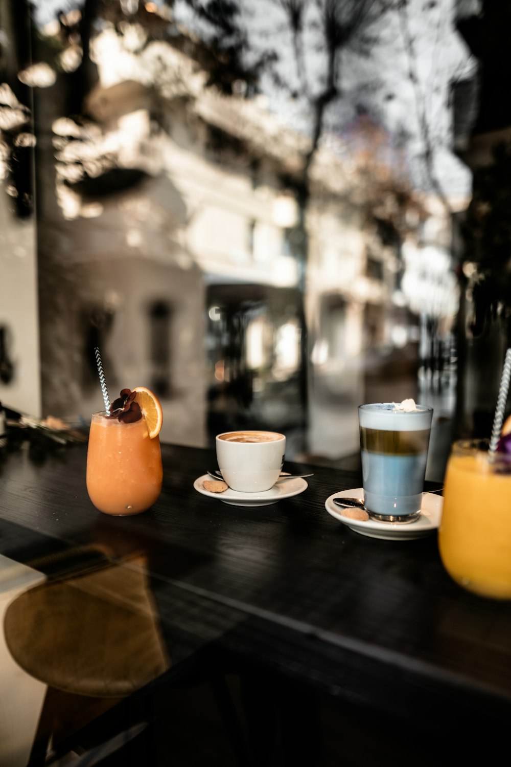 dessert cups on desk