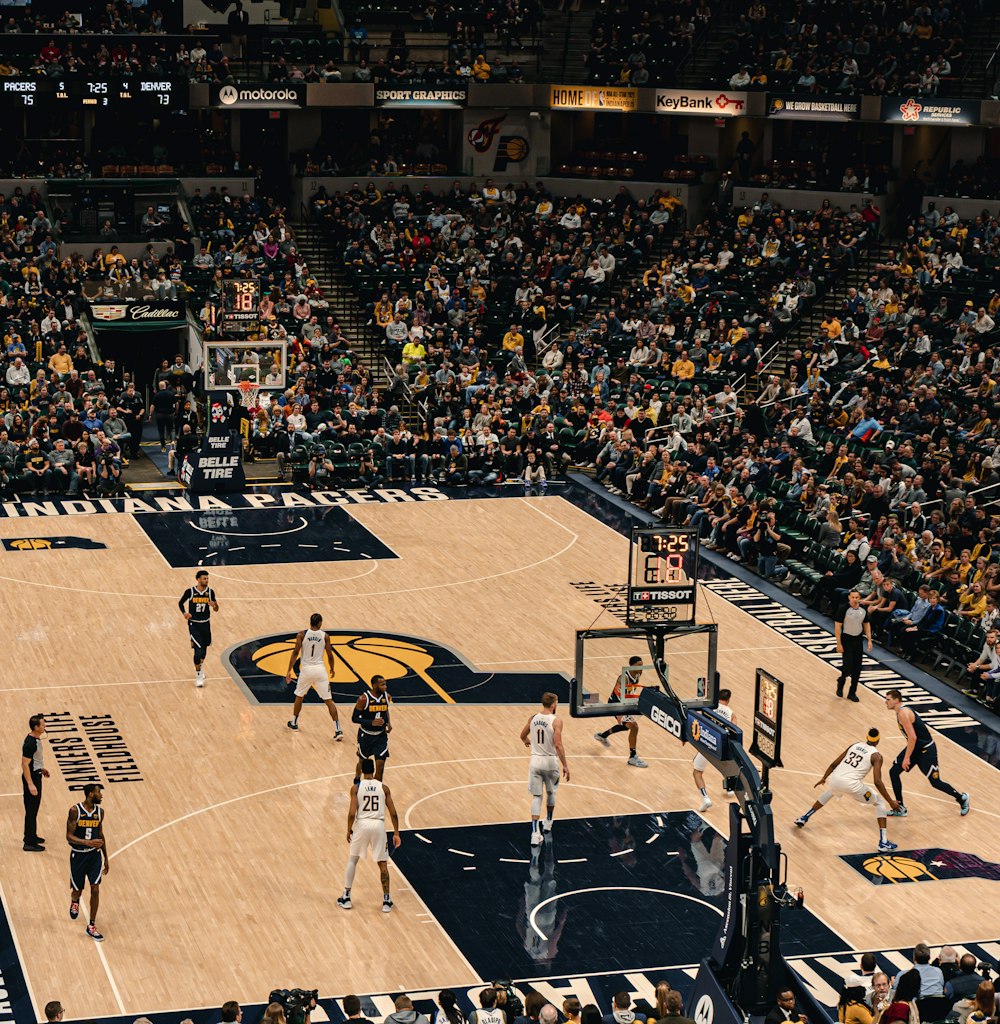 people watching live NBA game