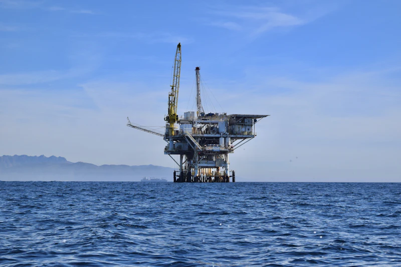 An offshore energy facility of the kind Dhruuvtech builds systems for