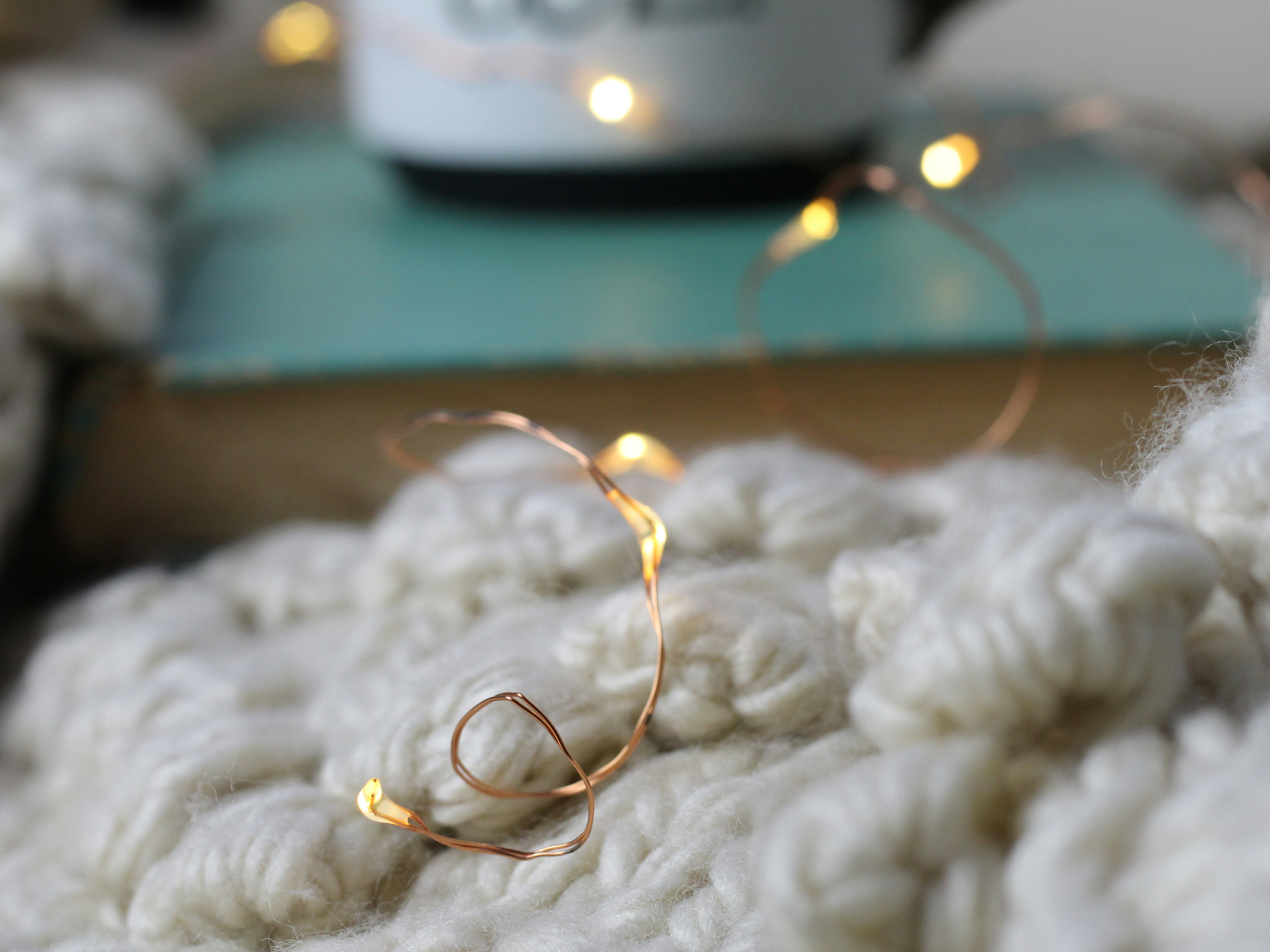 string light on white surface
