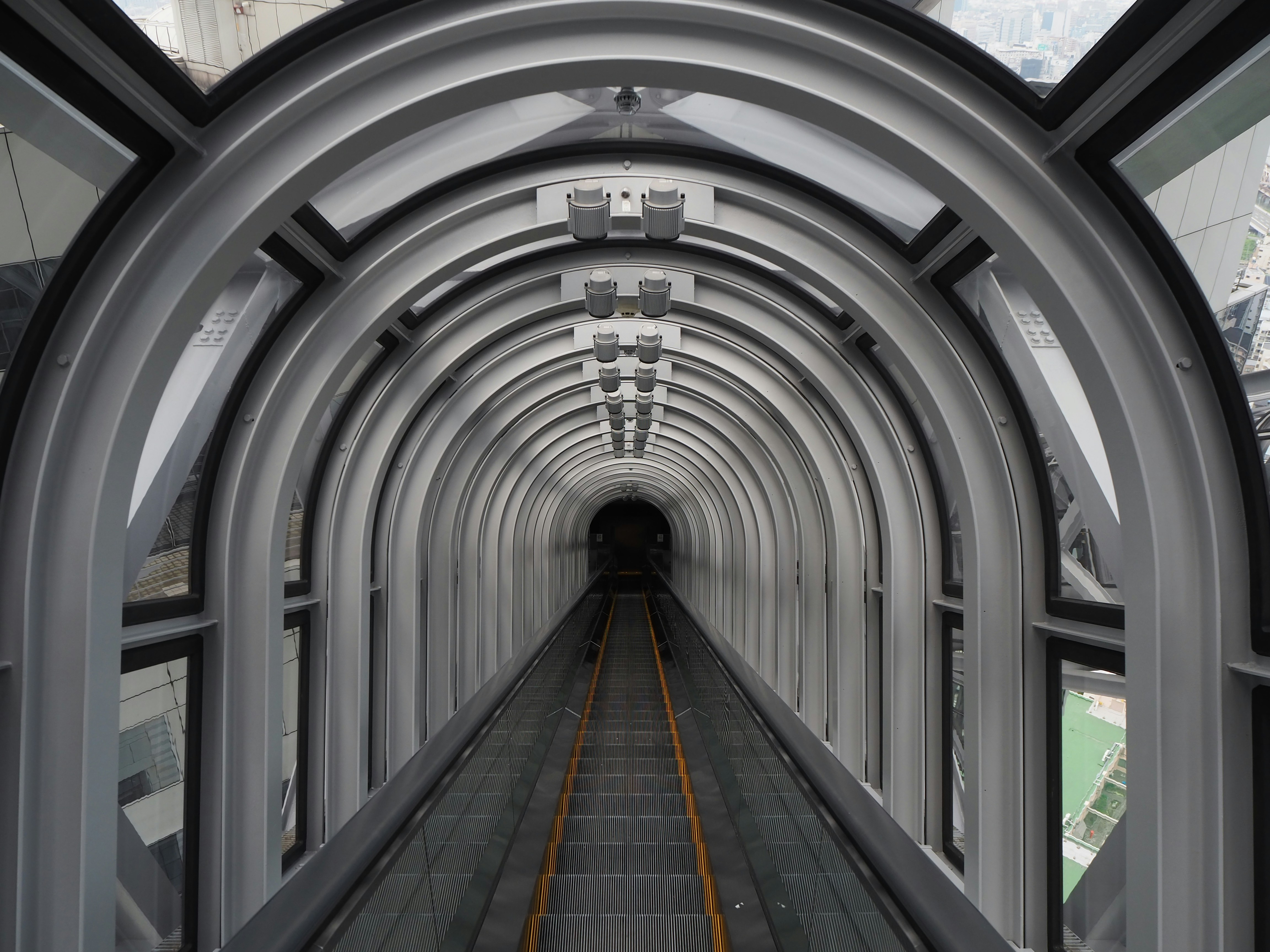white and gray tunnel