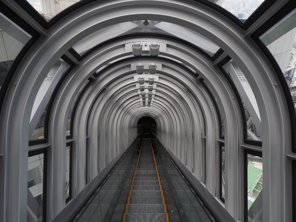 white and gray tunnel