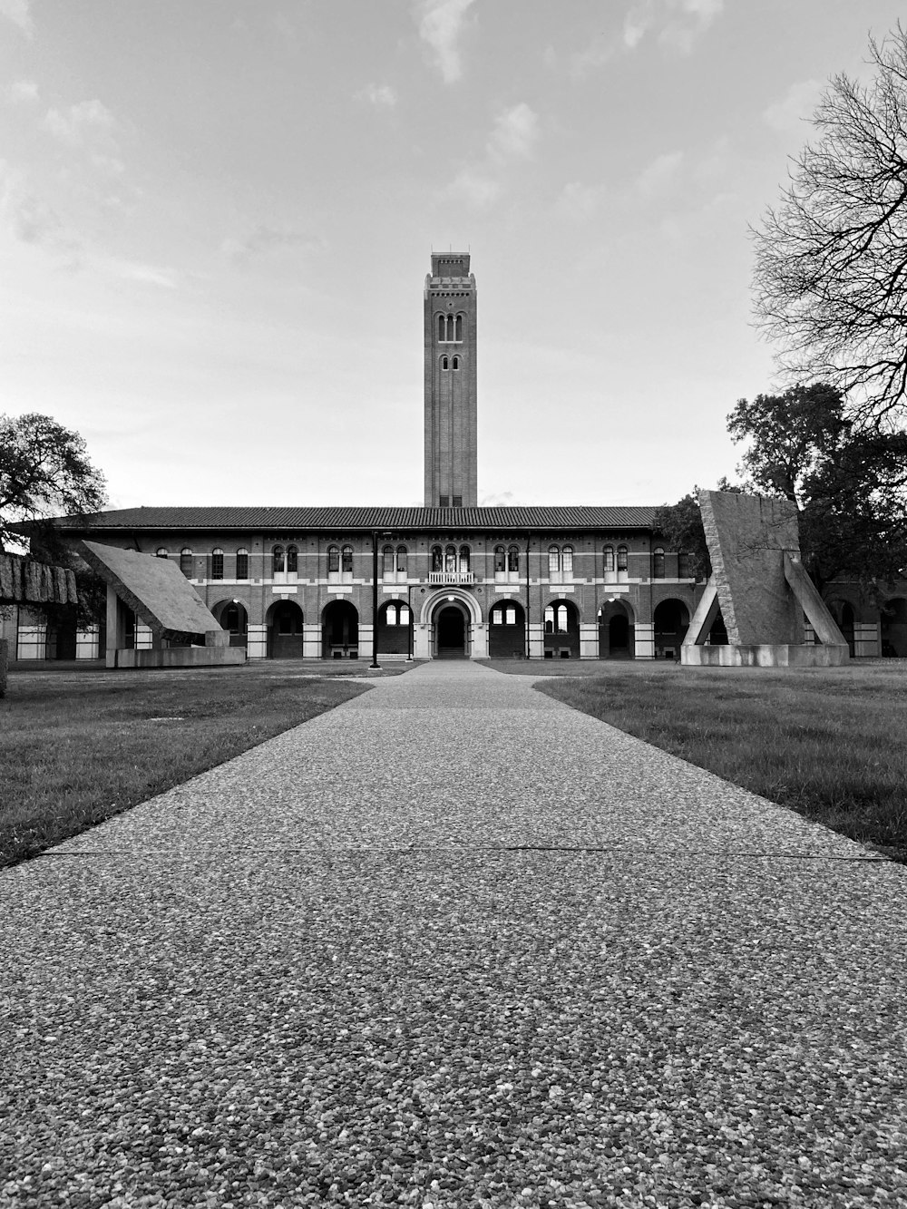 grayscale photography of building during daytime