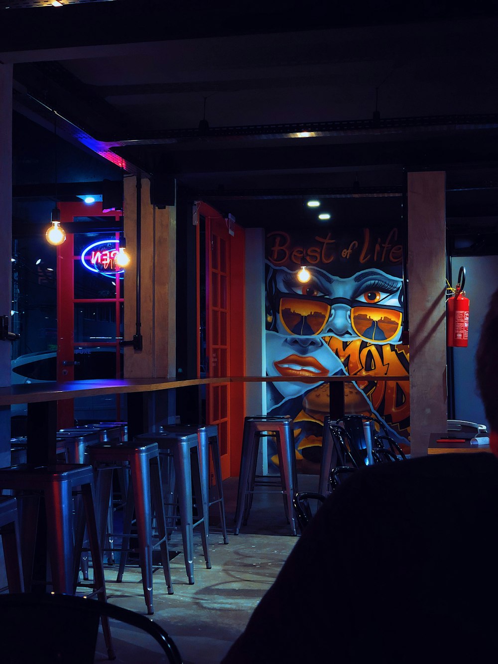 black metal bar stools