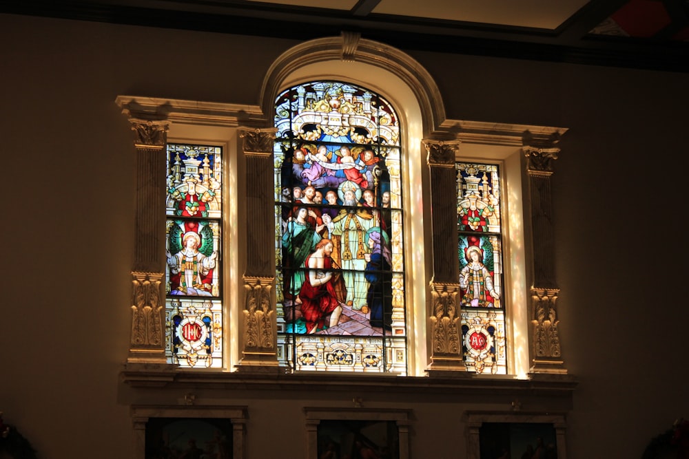 Church window glass painting