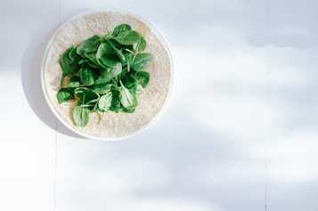 green vegetable leaves on plate