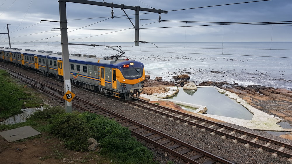 train beside sea