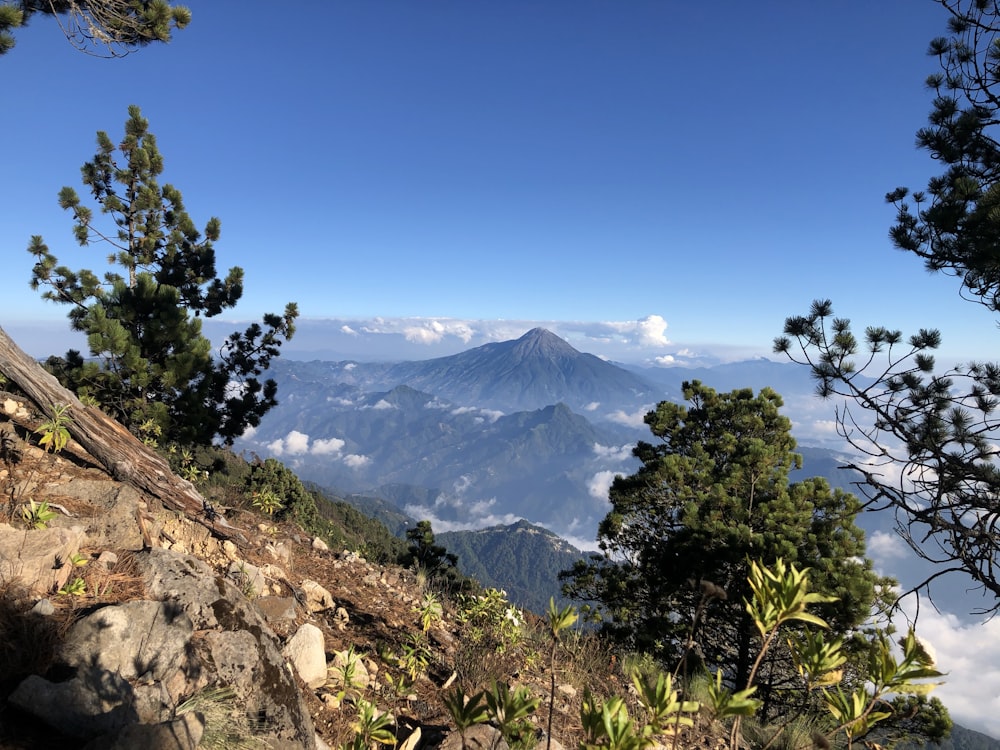 hills under blue sky