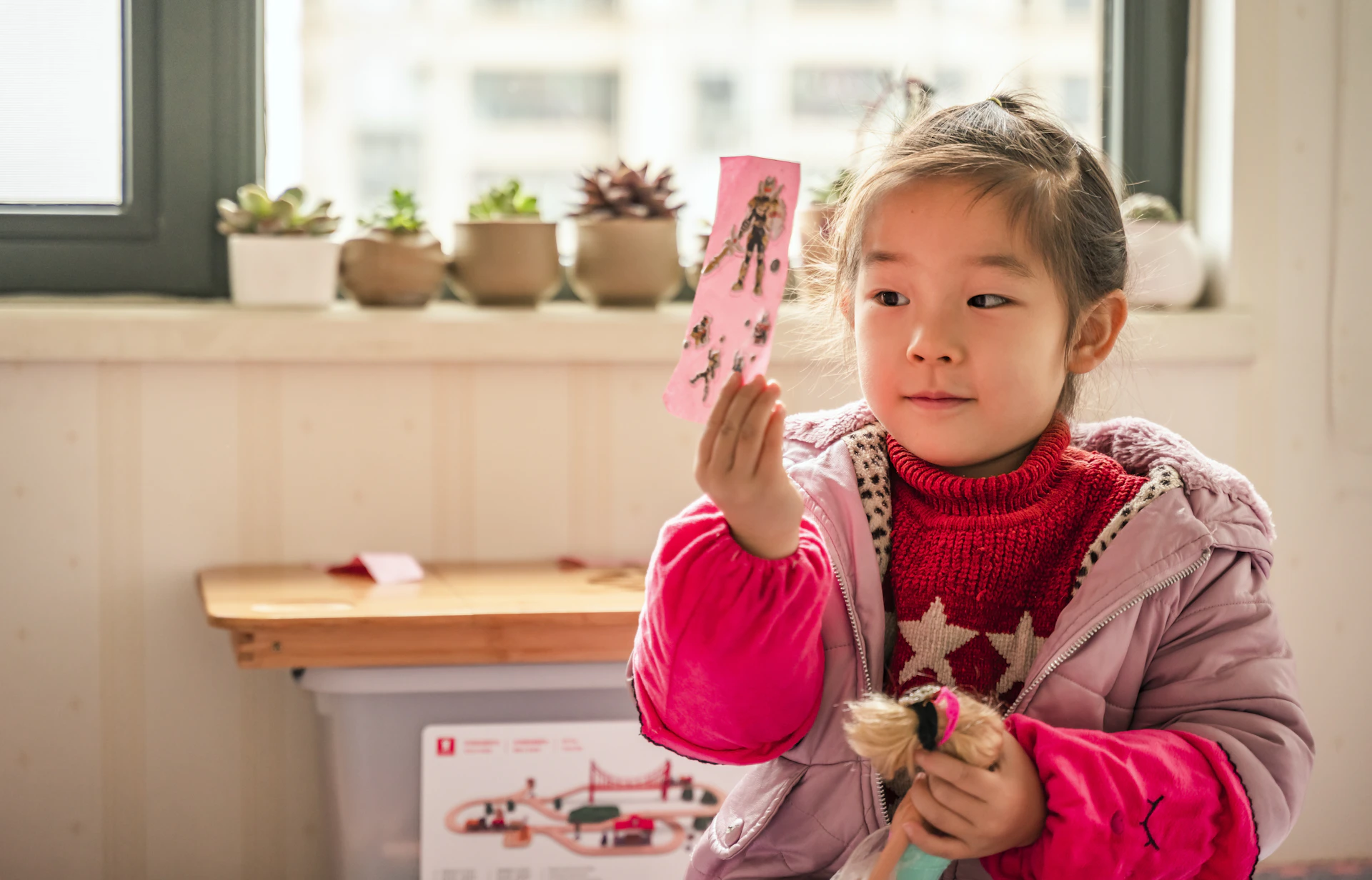 girl wearing red dress