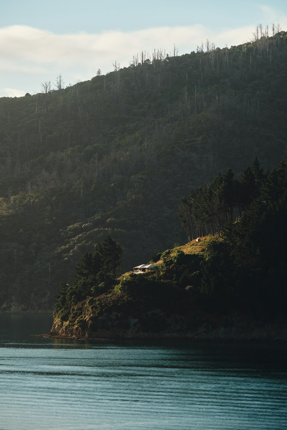 hills beside lake