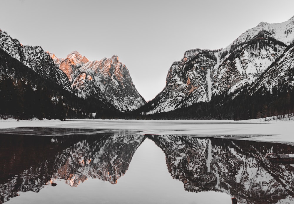 mountain beside lake