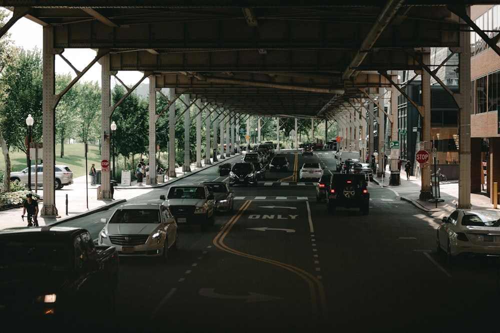 vehicles crossing road