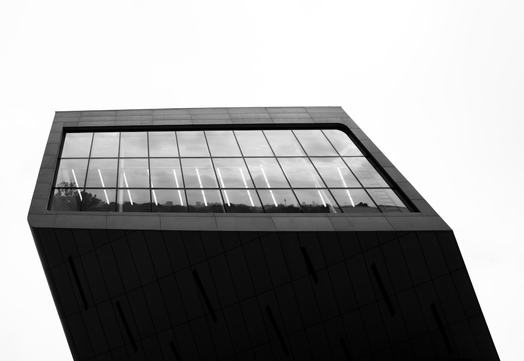 grayscale photo of building