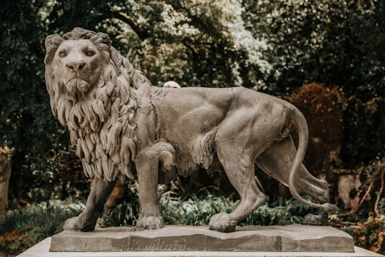 lion statue at the park in Sintra-Cascais Natural Park Portugal