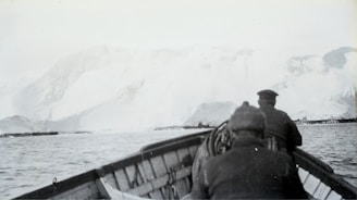 man riding boat