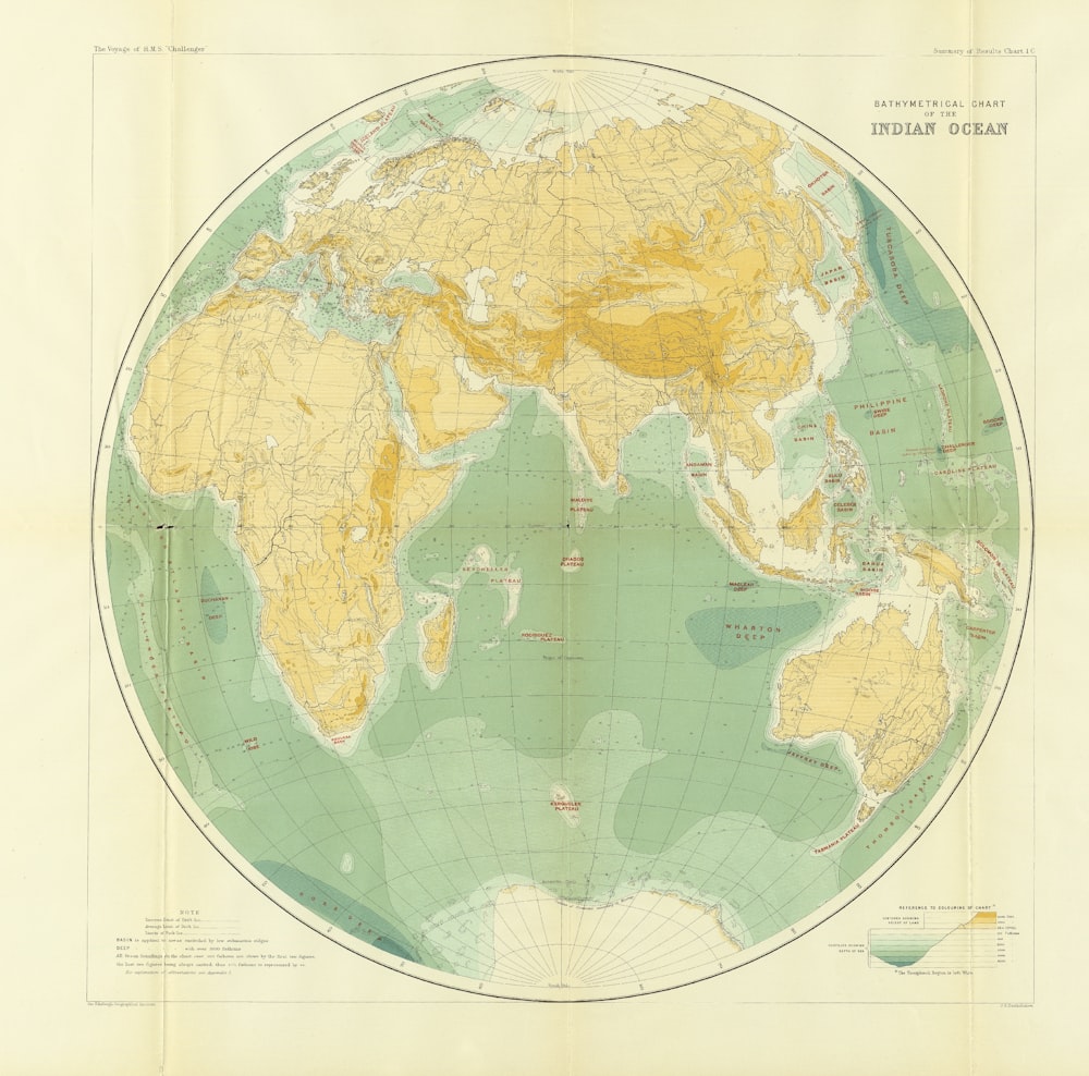 Vista do mapa do mundo