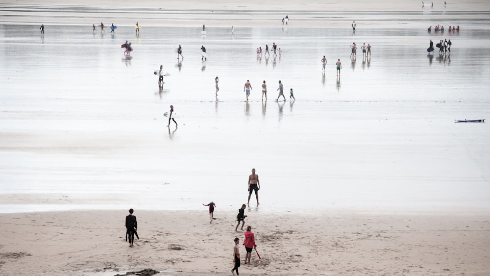 people walking on beach