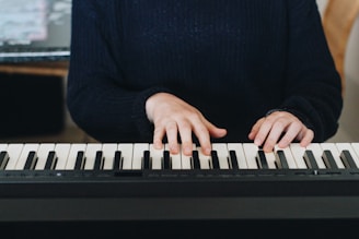 black and white electronic keyboard