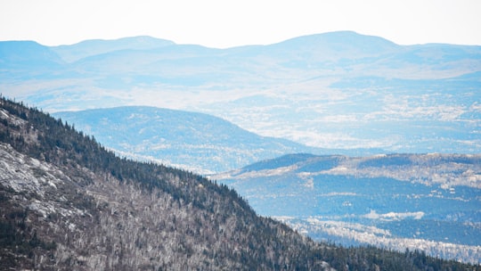 top view of mountains in Mont du Lac des Cygnes Canada