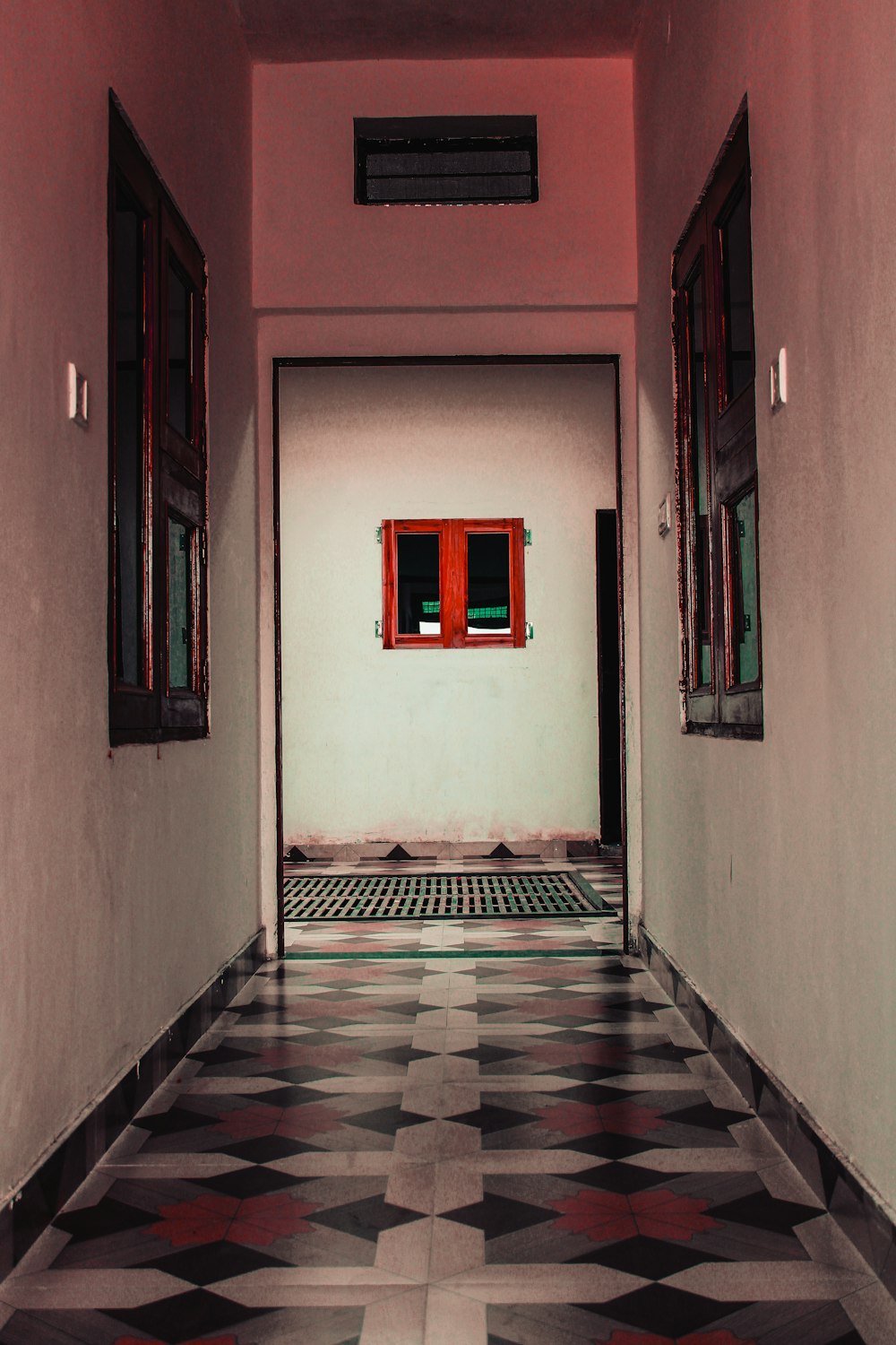 hallway with windows