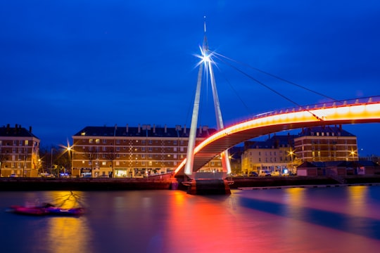 gray bridge during golden hour in Le Havre France