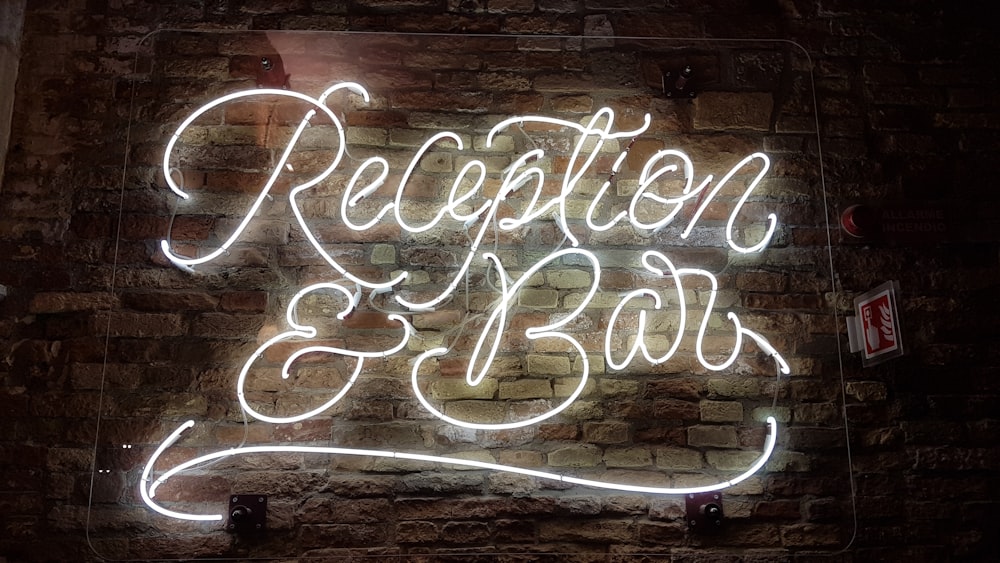 reception and bar signage