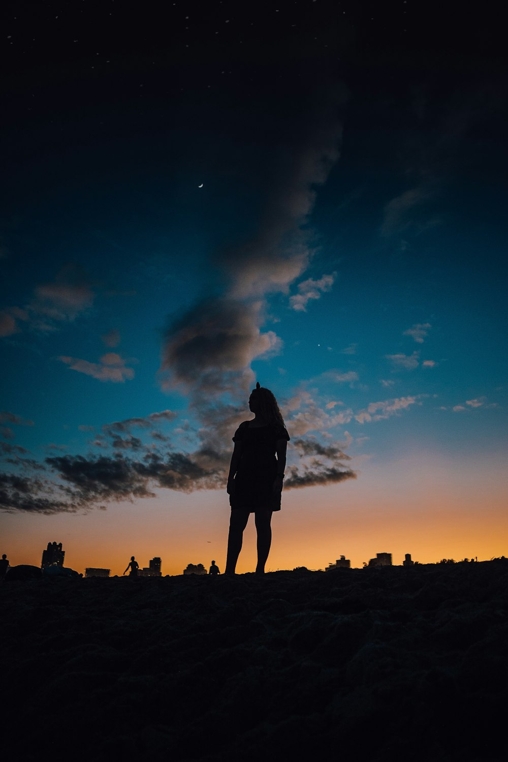 silhouette of standing woman