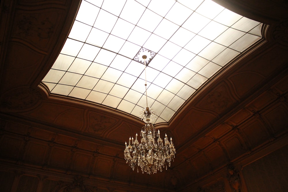 turned-off chandelier