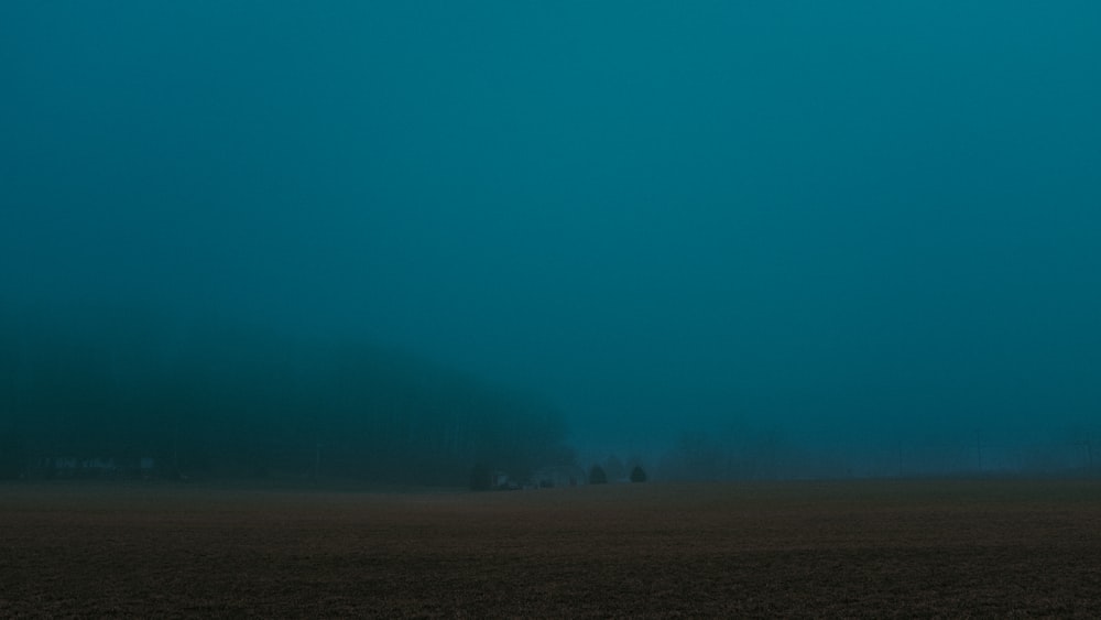 empty field during foggy weather