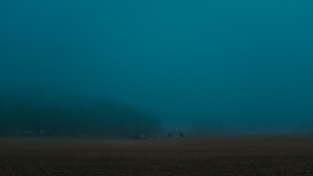 empty field during foggy weather,