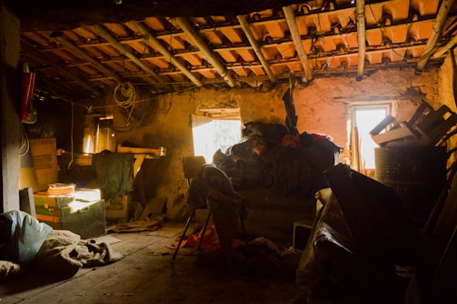 A bright, tidy attic space after decluttering and organization.