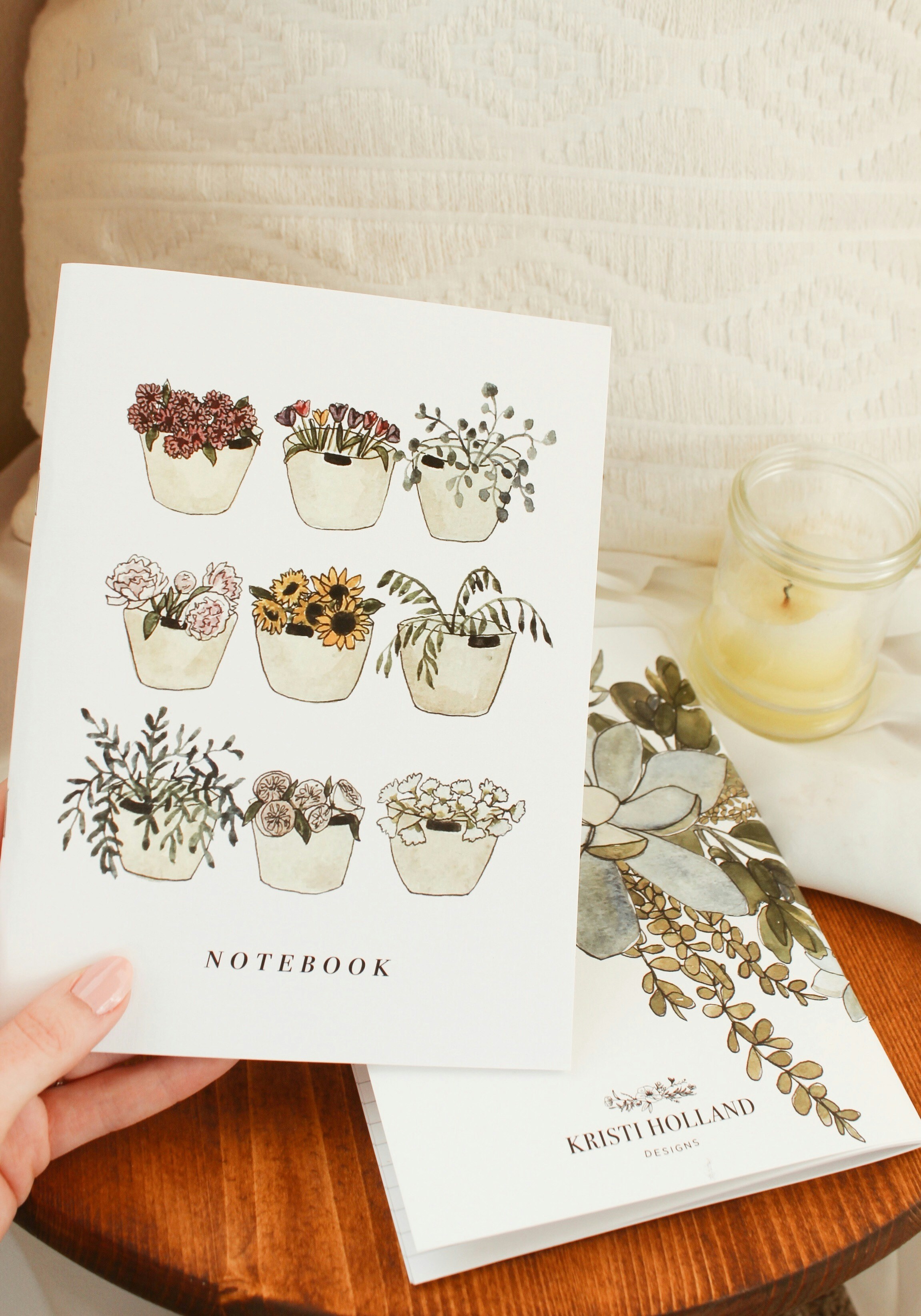 plants notebook near book