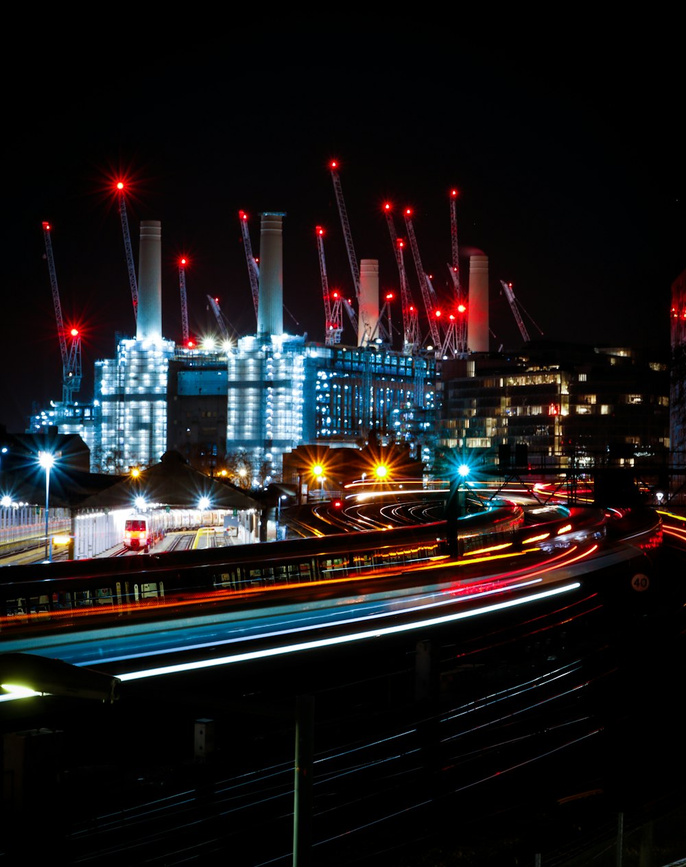 lighted high-rise building during night time