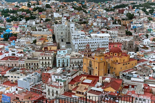 Aerial photography Guanajuato City in Mexico during daytime