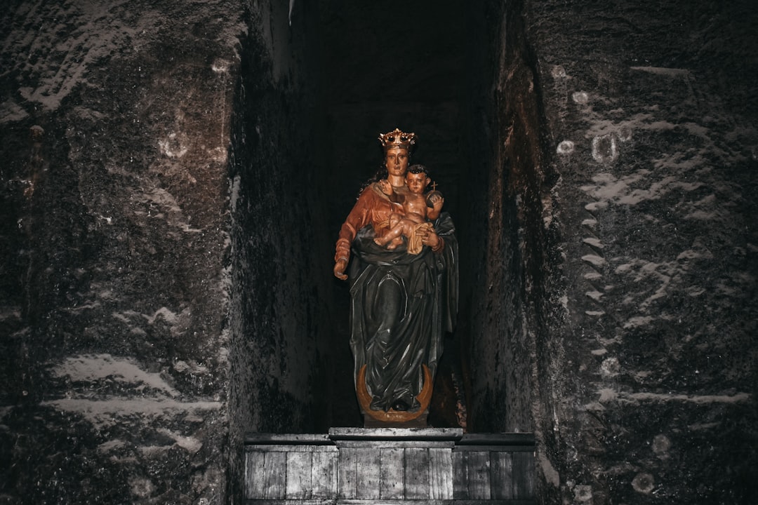 woman holding baby religious figure