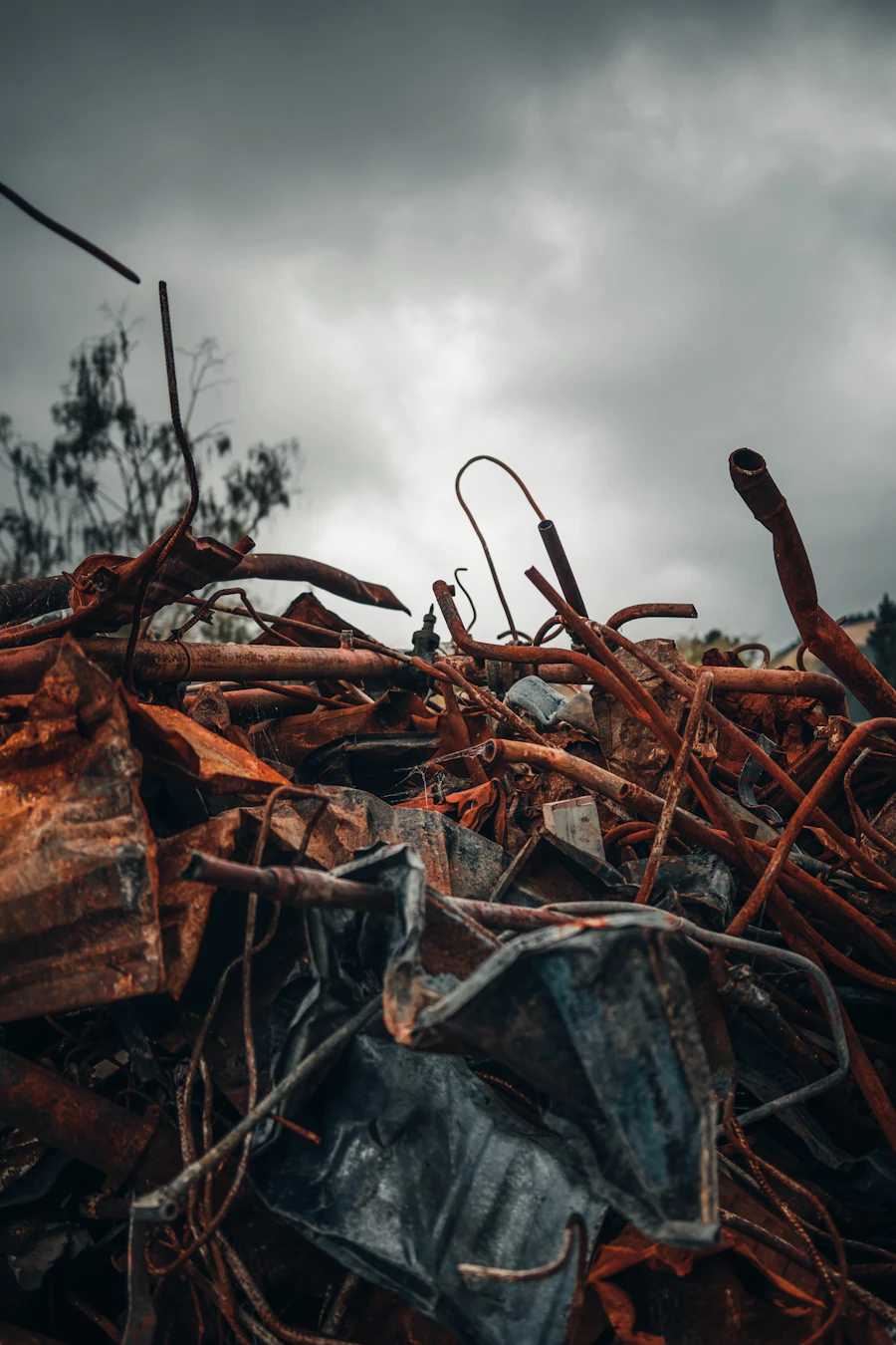 Scrap metal pile