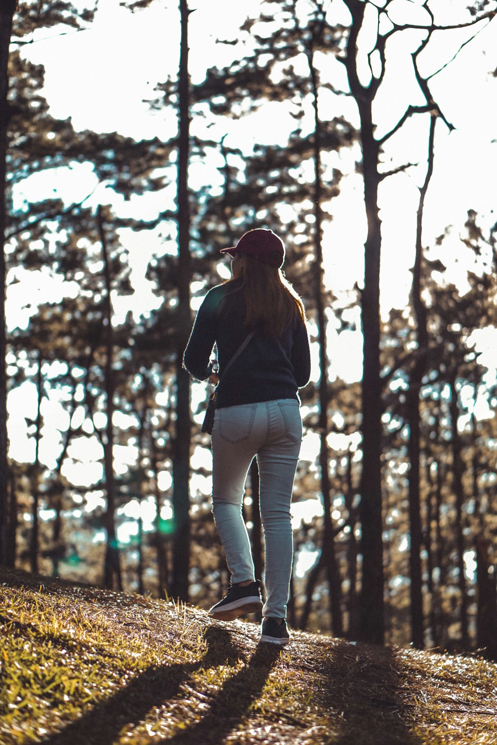 woman wearing black leather jacket