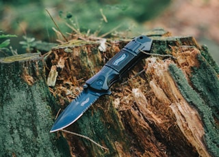 black folding knife