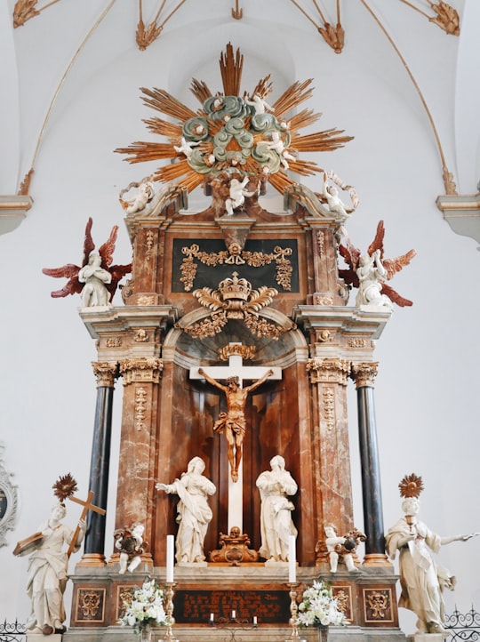 brown church altar in Trinitatis Church Denmark