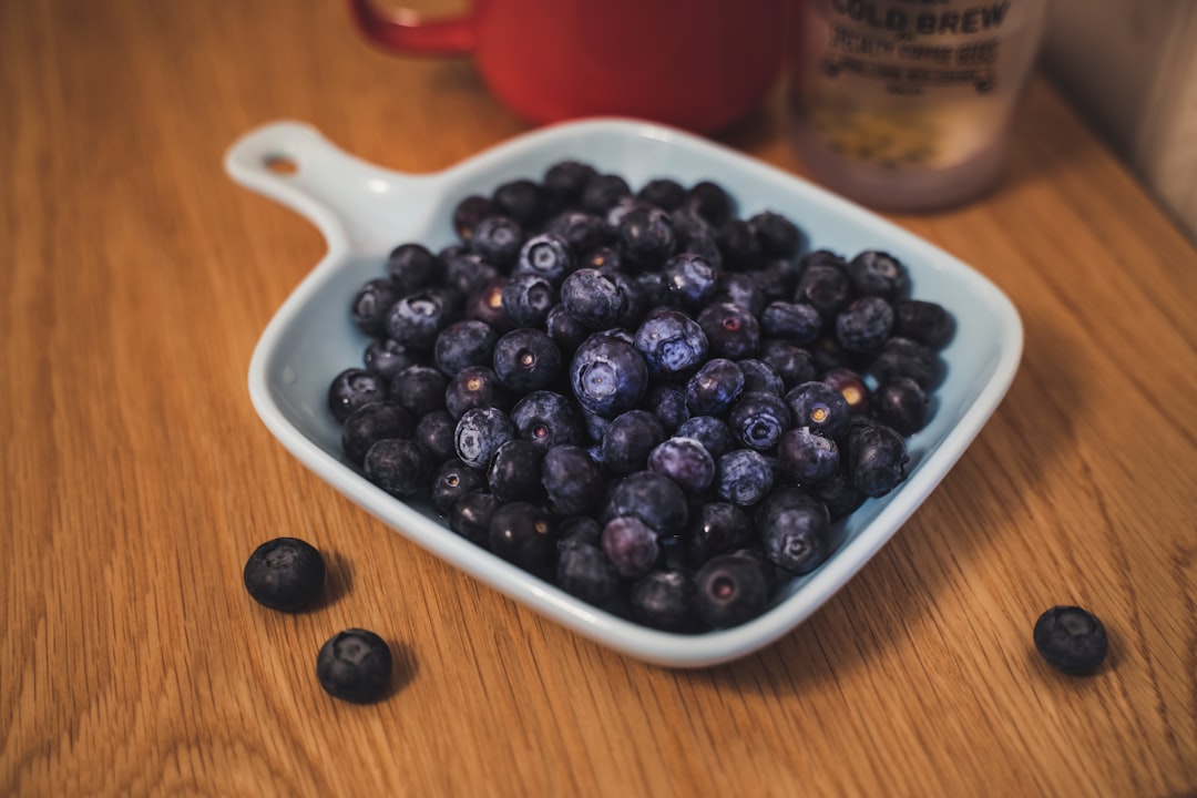 black Huckleberry fruits on plate