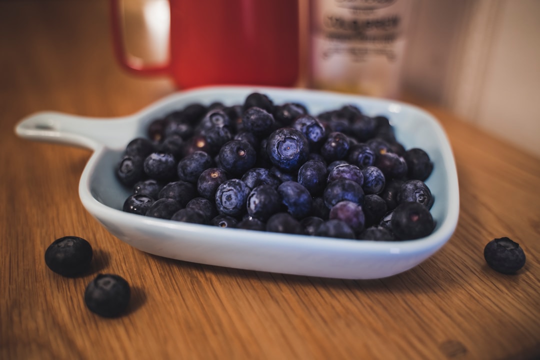 huckleberry in white ceramic bowl