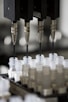 a group of plastic cups sitting on top of a machine