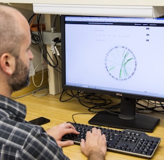 man working on computer