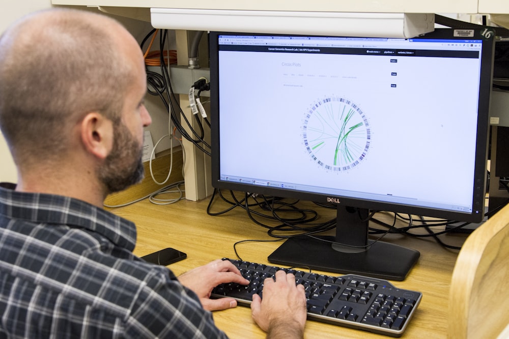 man working on computer