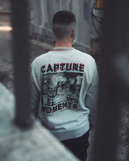 men's white and gray sweatshirt