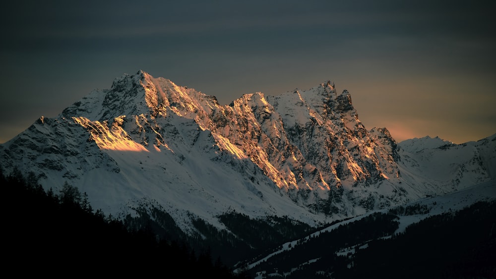 mountain covered with snow